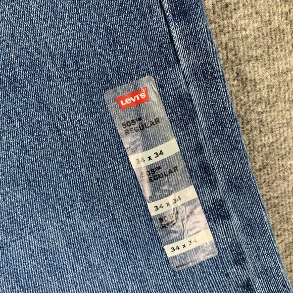 Levis 505 Jeans Men 34x33 Regular Straight Leg Blue Denim NEW - Picture 5 of 13